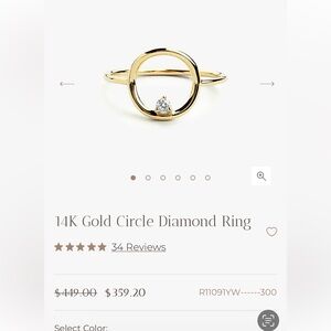 Ferko’s fine jewelry solid gold and diamond circle ring. Size 6